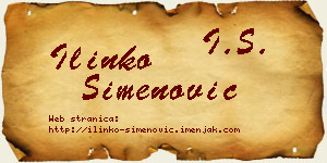 Ilinko Simenović vizit kartica